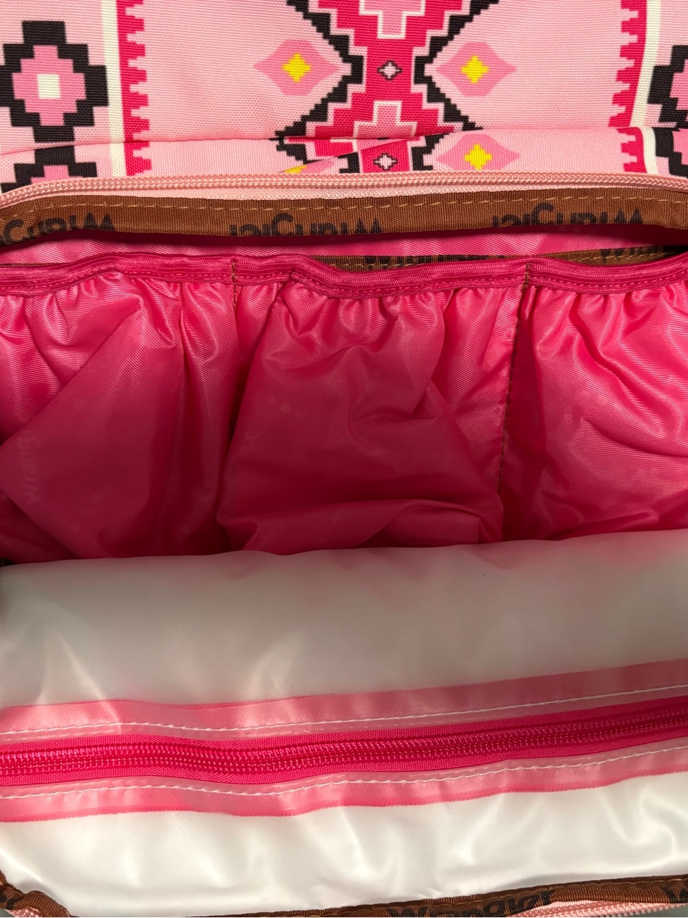 Wrangler Pink canvas Aztec-Print Women's Backpack/ Baby bag - Picture 5 of 11